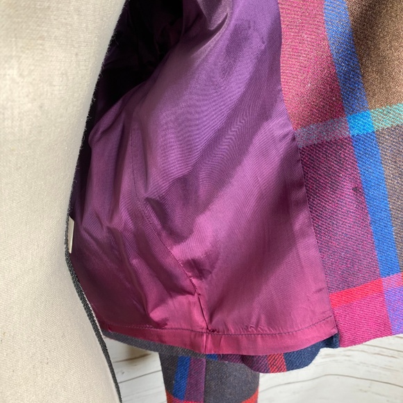 Vintage 80's City Girl Plaid Cropped Blazer 9/10 - Picture 6 of 8